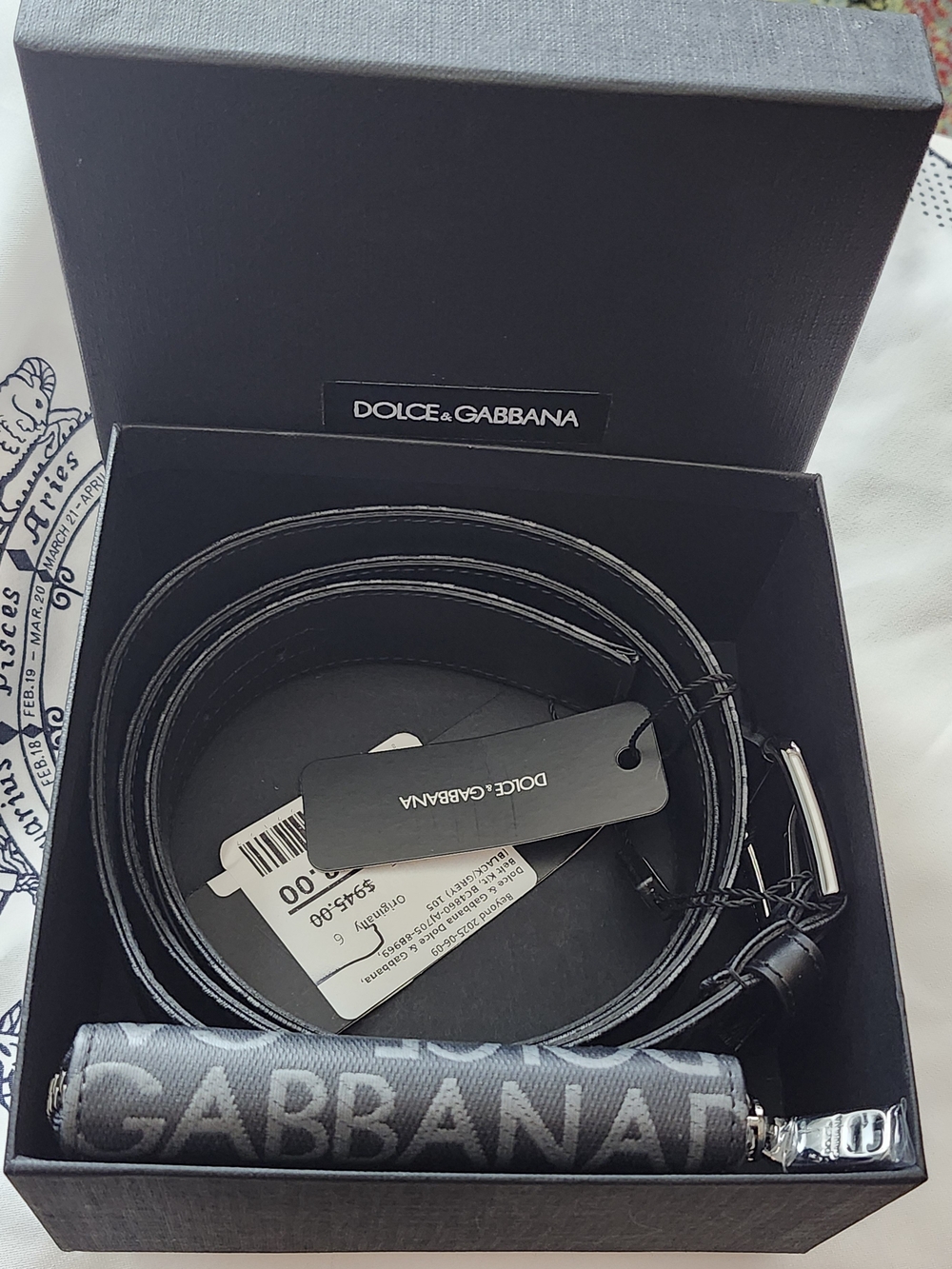 Authentic Dolce & Gabbana DG Logo Coated Jacquard Belt kit
